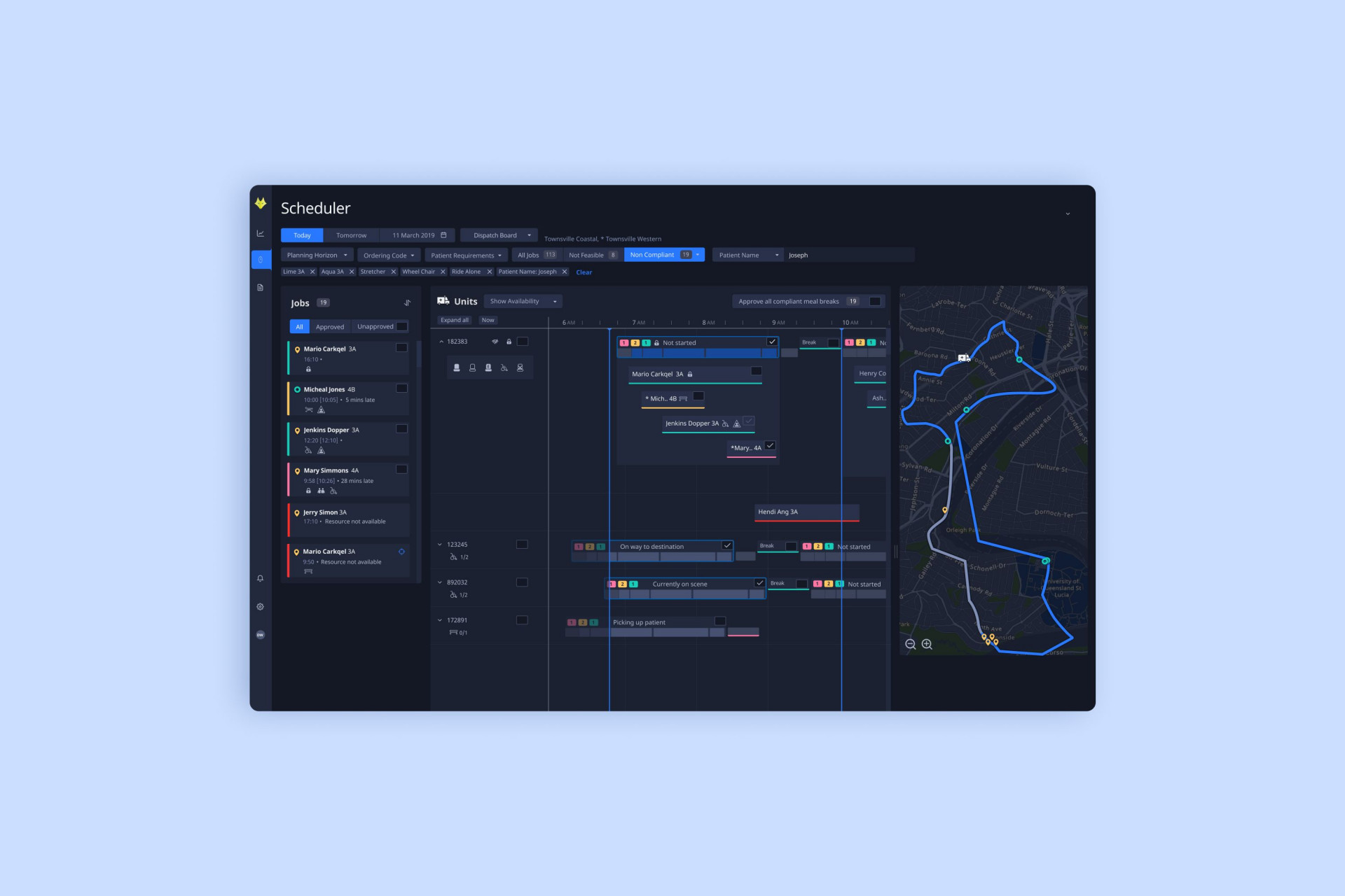 ASENT - Adaptive Scheduling for Patient Transport